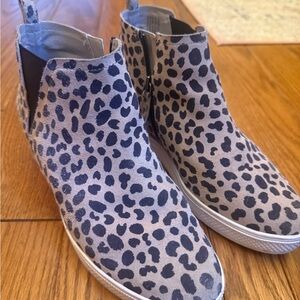 Caslon Water Resistant Leopard Print Ankle Boots